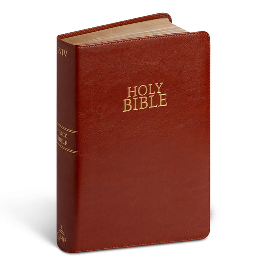 NIV Giant Print Luxury Leather Touch Tan Bible