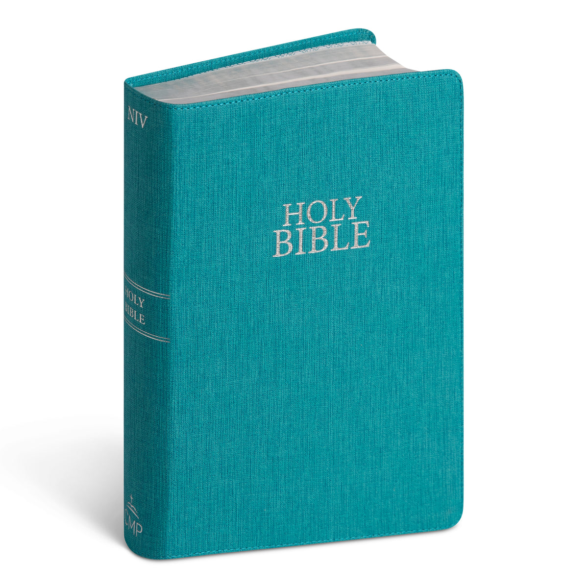NIV Giant Print Luxury Linen Feel Turquoise Bible