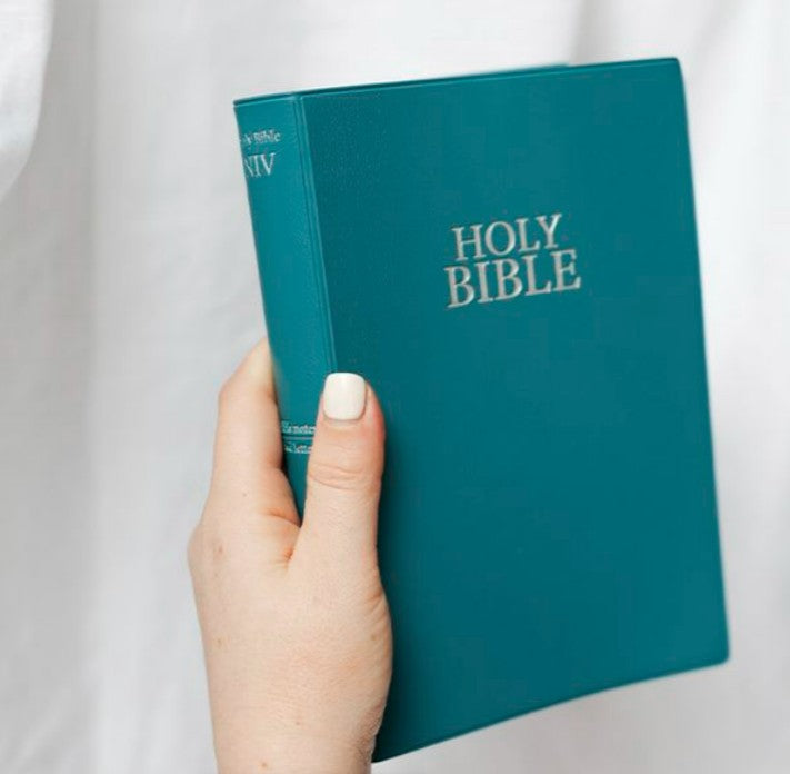 NIV Bible - Vinyl Teal Blue